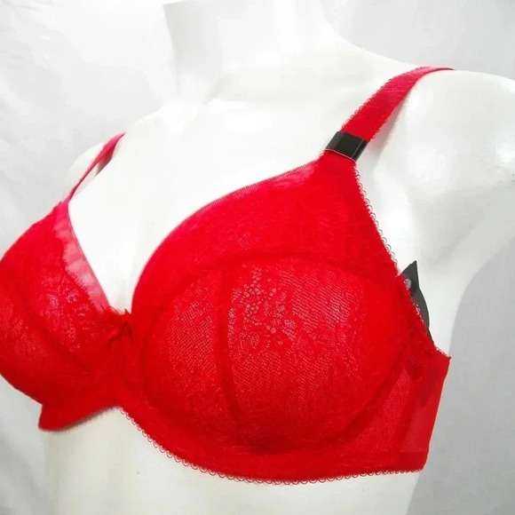40DDD Paramour 115014 Amber Unlined Lace UW Bra Red NWT - Picture 12 of 12
